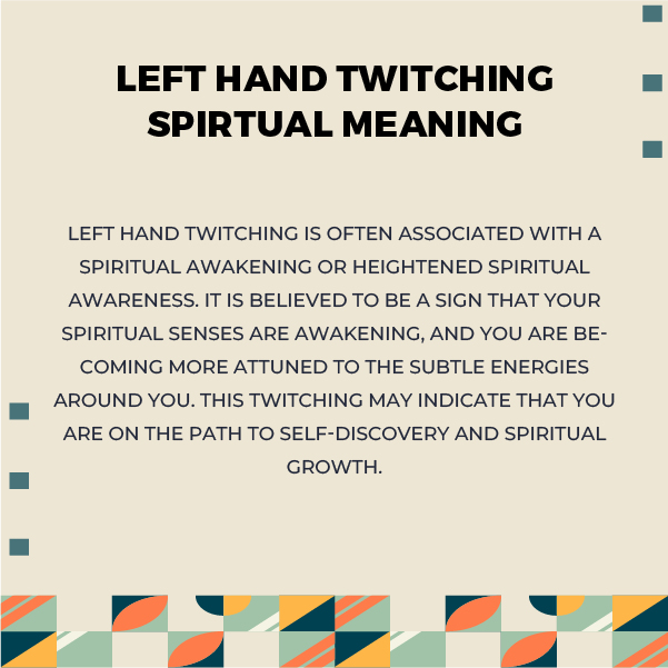 Spiritual Left Hand Twitching Superstition Meanings