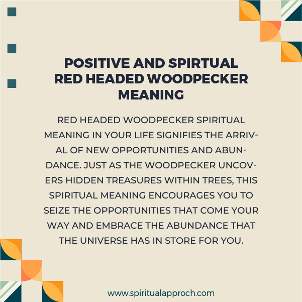 Positive Red Headed Woodpecker Spiritual Meanings