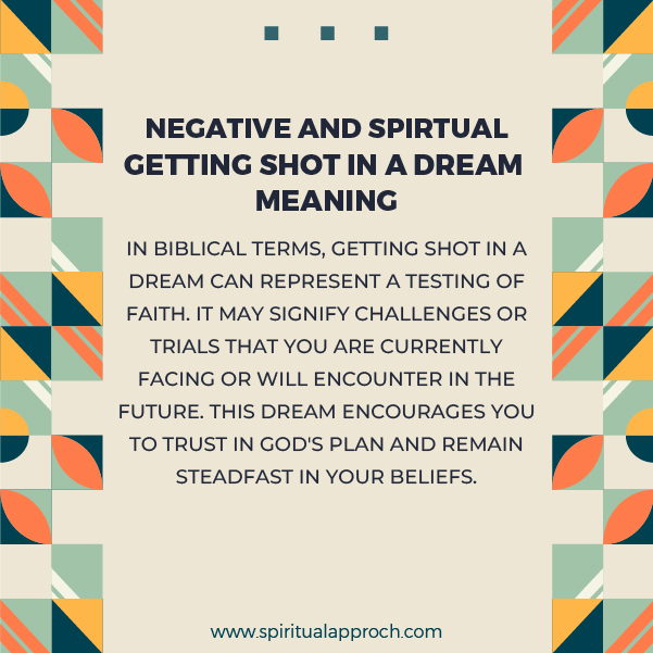 Negative Spiritual Meanings of Getting Shot in a Dream