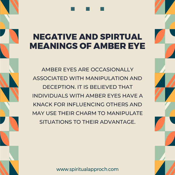 Negative Meanings of Amber Eye