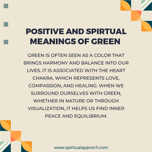 Positive Green Spiritual Meanings