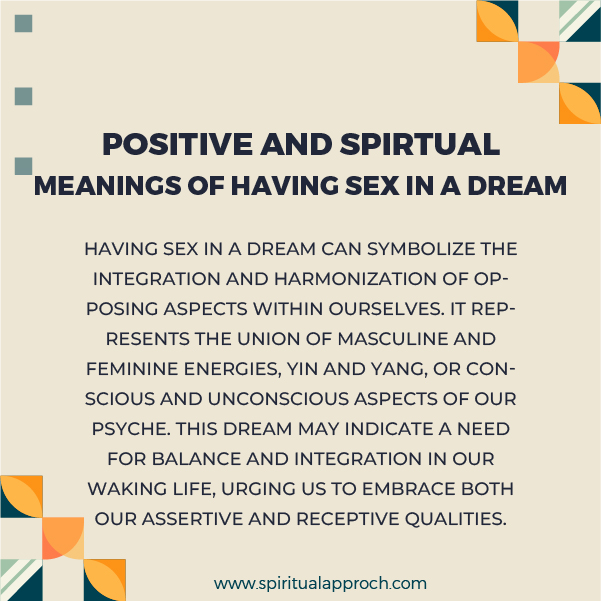 Positive Meanings of Having Sex in a Dream