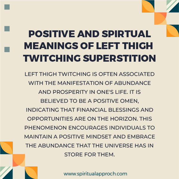 Positive Spiritual Left Thigh Twitching Superstition Meanings