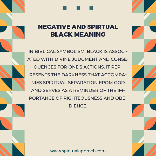 Negative Spiritual Meanings of Black