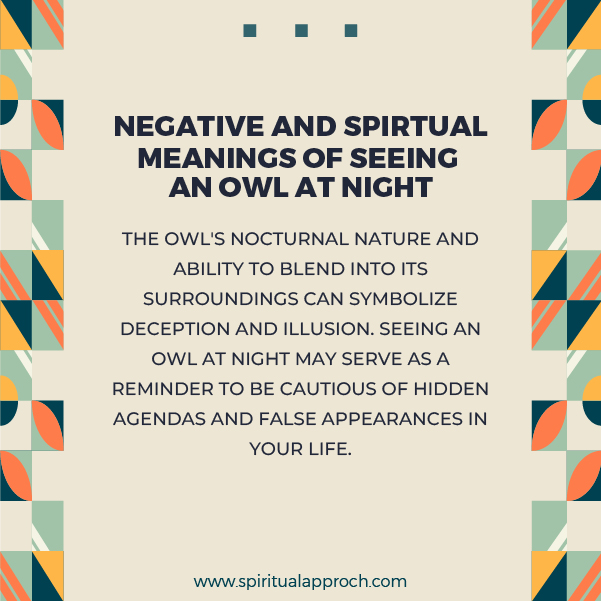 Negative Seeing An Owl At Night Spiritual Meaning