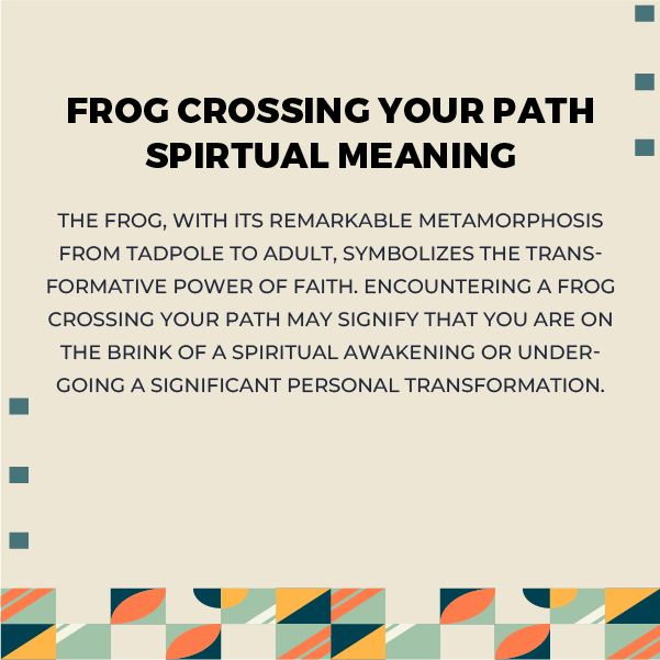 Spiritual Meanings of a Frog Crossing Your Path