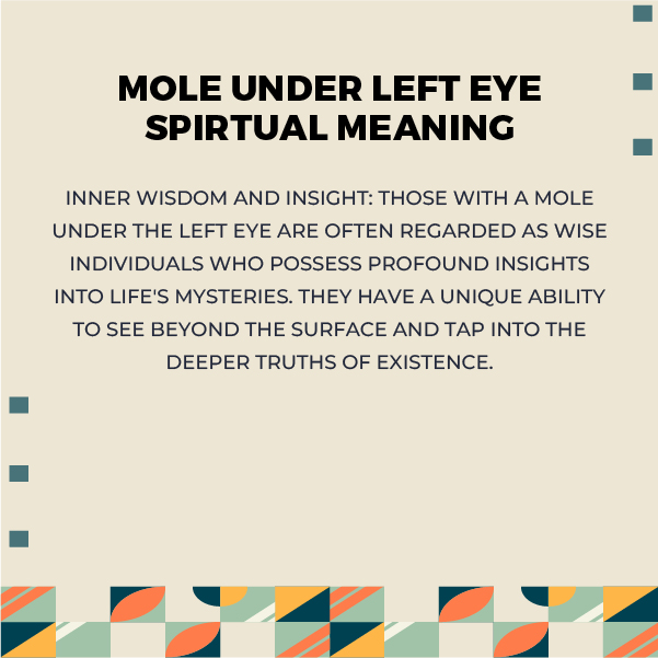 Spiritual Meanings of Mole Under Left Eye